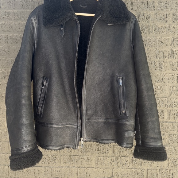 Custom Blake Hedley Black Shearling Jacket XL - Picture 5 of 16